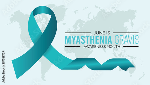Myasthenia Gravis Awareness Month observed every year in June. Template for background, banner, card, poster with text inscription.