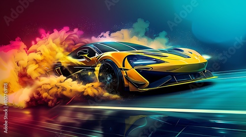 sport car wallpaper illustration images ai generative