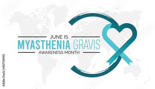 Myasthenia Gravis Awareness Month observed every year in June. Template for background, banner, card, poster with text inscription.