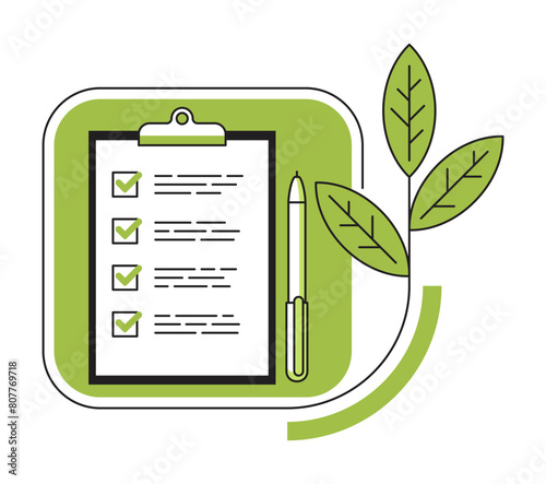 Green Energy Goals - checklist and pencil, square