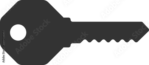 Key silhouette of security symbol. Vector lock safe icon
