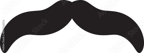 Moustache vector icon. Black retro style mustache. Shave barber vintage man face