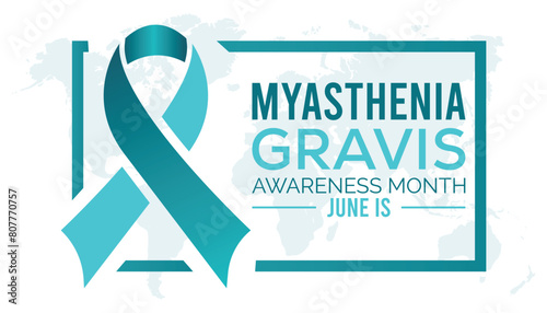 Myasthenia Gravis Awareness Month observed every year in June. Template for background, banner, card, poster with text inscription.