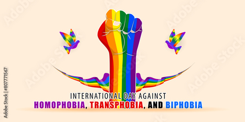 Vector illustration of International Day Against Homophobia, Biphobia and Transphobia social media feed template