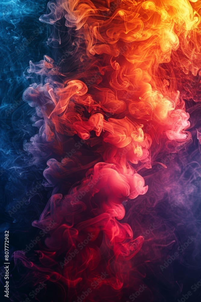 A colorful smokey background with red, blue and purple smoke A colorful smokey background with red, blue and purple smoke