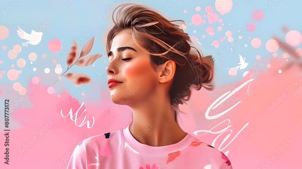 Captivating Beauty Elegant Portrait of Youthful Confident Woman in Soft Pastel Tones Captivating Beauty Elegant Portrait of Youthful Confident Woman in Soft Pastel Tones