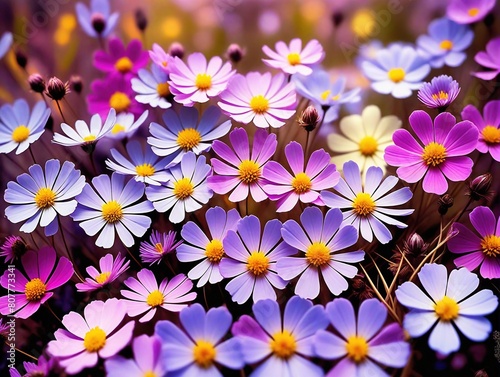 purple and white flowers