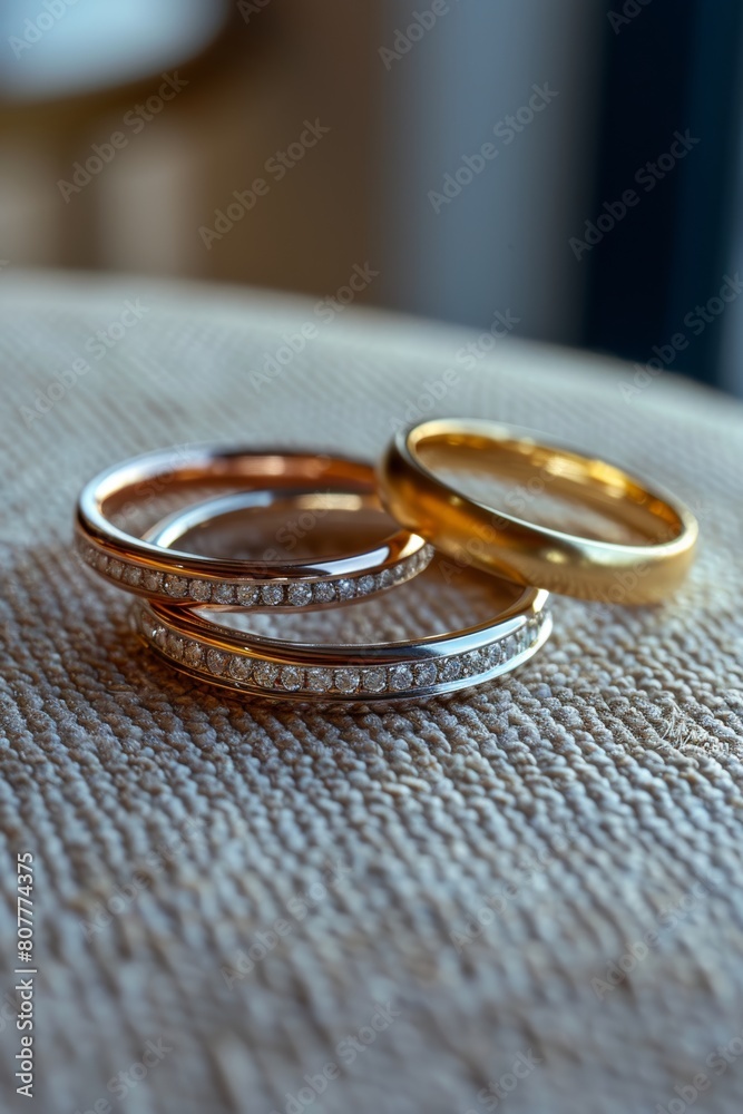 photos of simple classic wedding rings made of pink, yellow and white gold photos of simple classic wedding rings made of pink, yellow and white gold