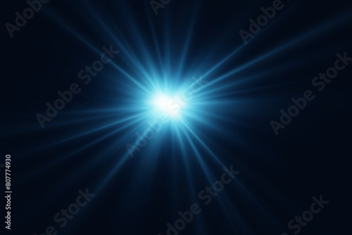 Lens flash and light flare. Light of rays and stars.