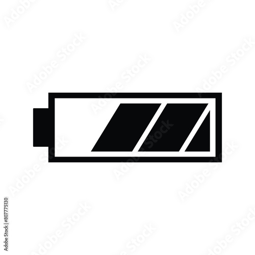 Battery charging vector icon. Charge level indicator. Vector illustration.