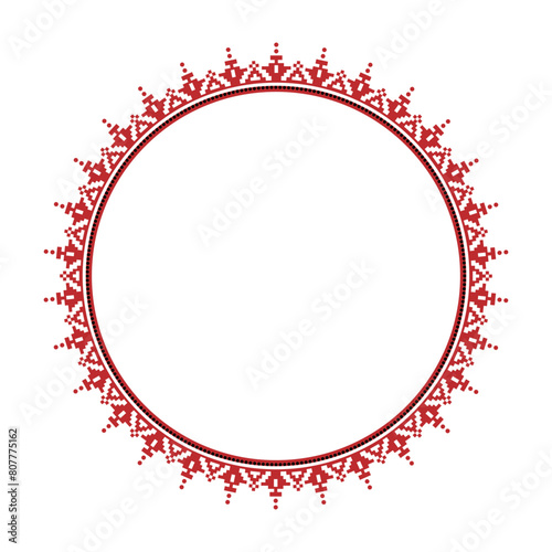 Vector illustration of traditional Palestinian circular embroidery pattern for your design
