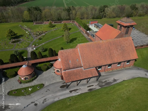 aerial view of Octon Crematorium, Driffield, East Yorkshire  photo