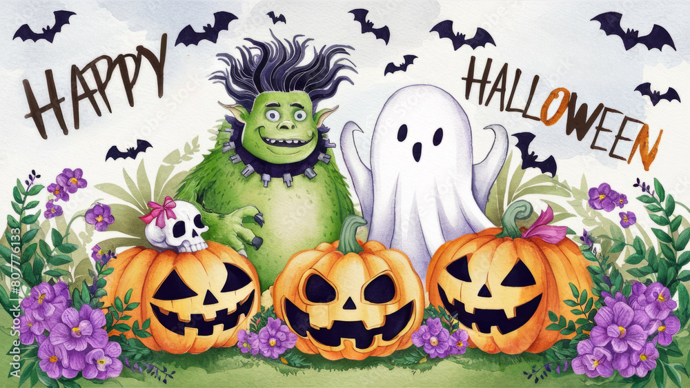 Funny children's drawing for Halloween Funny children's drawing for Halloween
