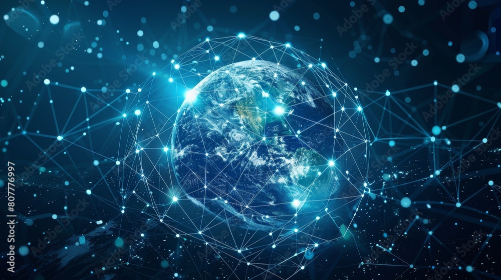 Global Connectivity: A 3D vector illustration of a digital globe surrounded by network lines Global Connectivity: A 3D vector illustration of a digital globe surrounded by network lines