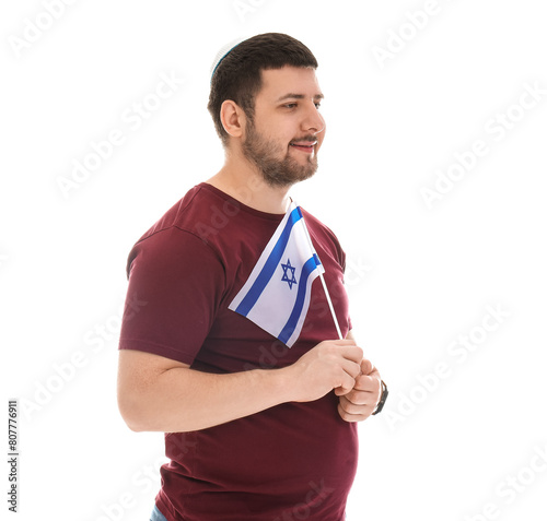 Young Jewish man in hat wit...