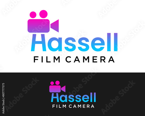 Letter H wordmark camera film logo design.