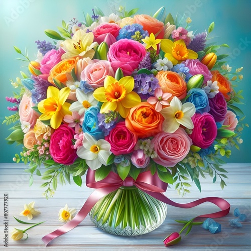 A pretty, colorful bouquet