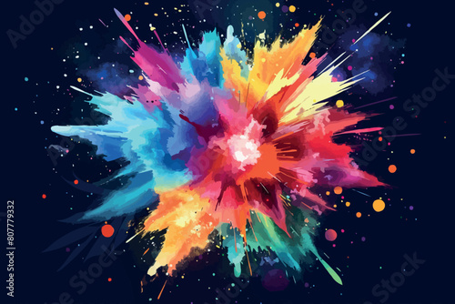 colorful blot on a Black background. Vector illustration