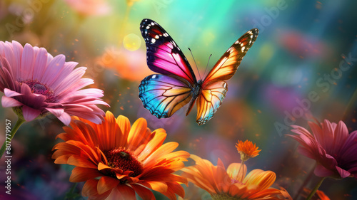 A butterfly wings landing on a flower