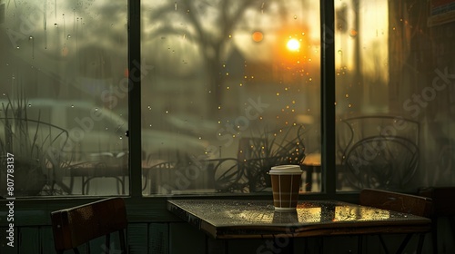 Coffee shop window morning UHD wallpaper photo