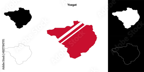 Yozgat province outline map set photo