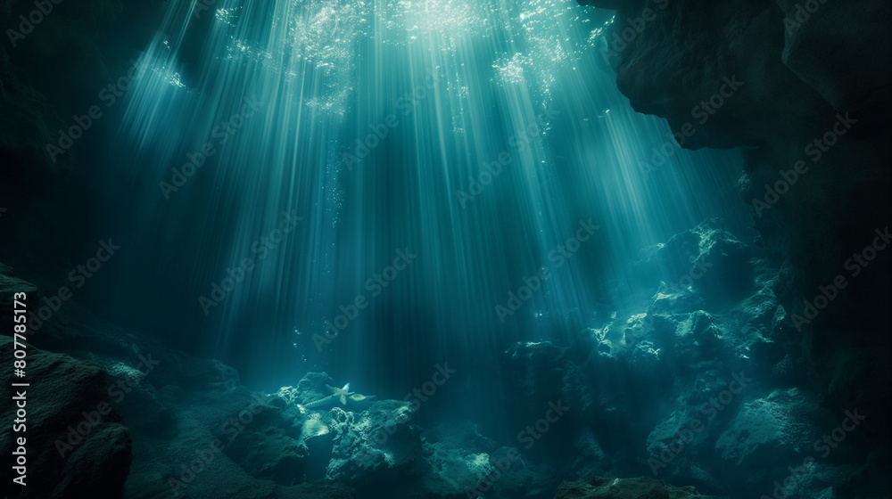 幻想的な深海の景色 幻想的な深海の景色