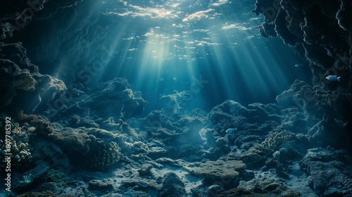 幻想的な深海の景色 © asamiile