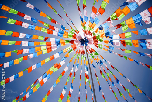 Tibetan Prayer Flags on Pole