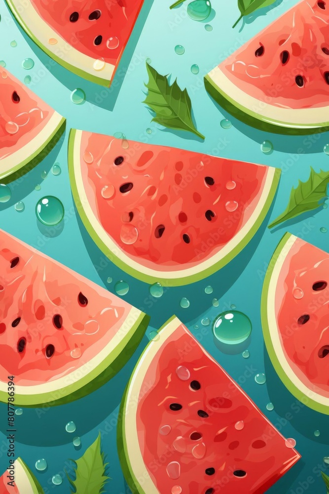 Attractive pattern of watermelon slices for the background Attractive pattern of watermelon slices for the background