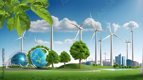 Eco-power from the green industry for low-carbon, environmentally beneficial, and sustainable energy. Green manufacturing sector for a healthy environment low carbon footprint manufacturing of ozone