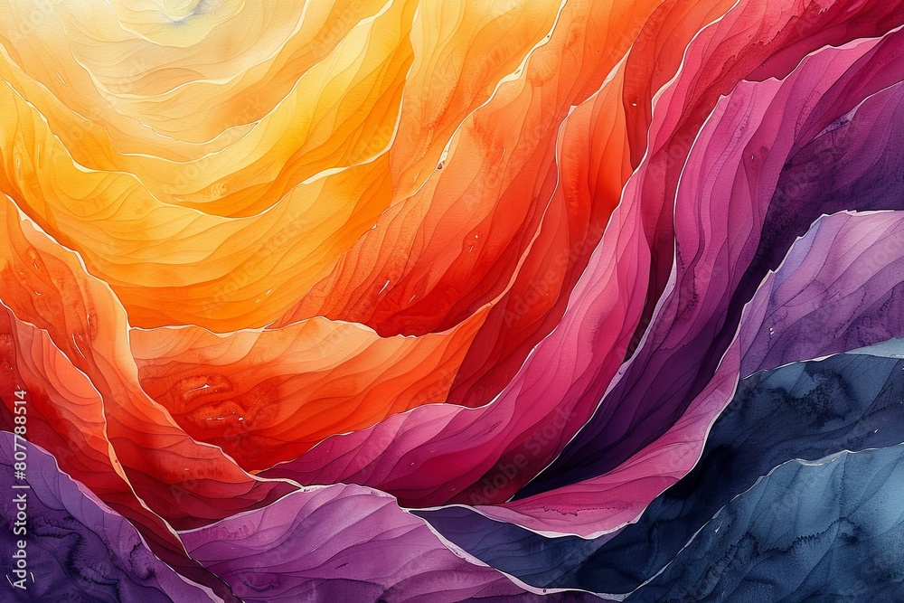 Obraz premium Vibrant Watercolor Abstract Rorschach Blots: A Captivating Display