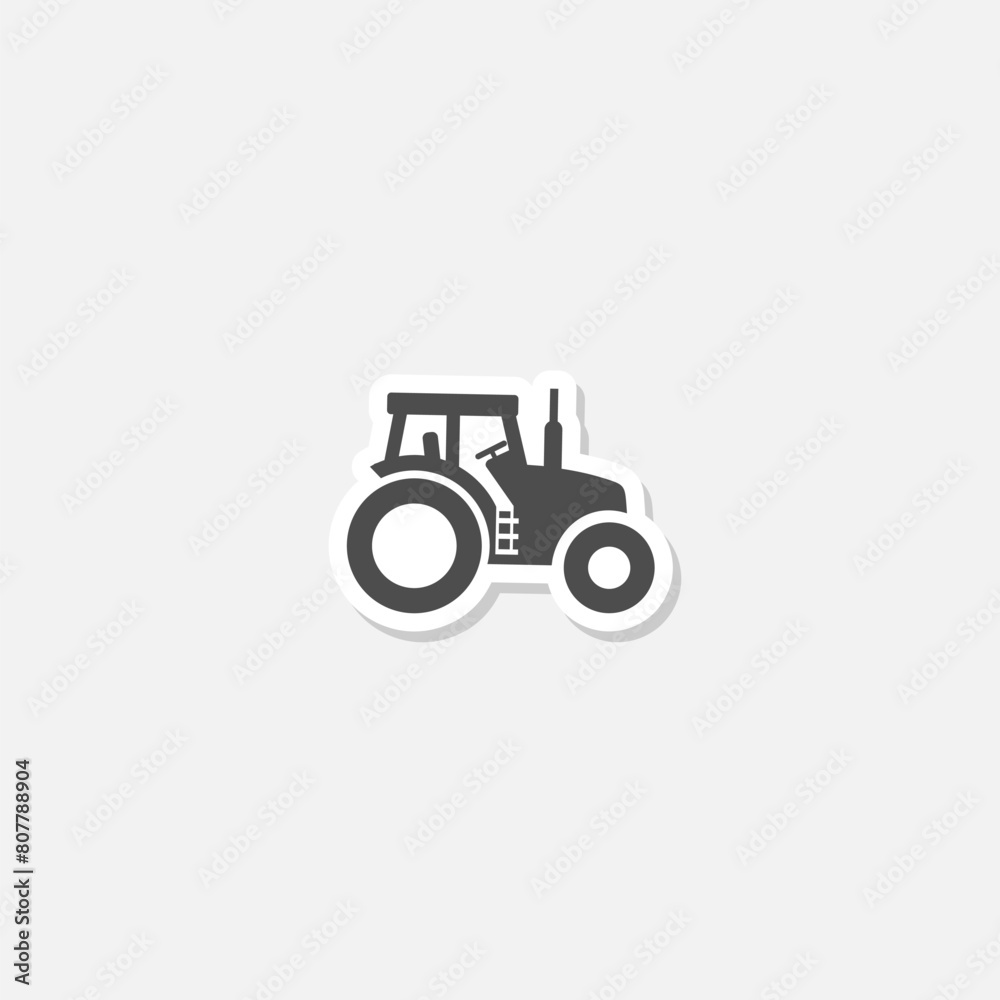 Tractor simple icon sticker isolated on gray background Tractor simple icon sticker isolated on gray background