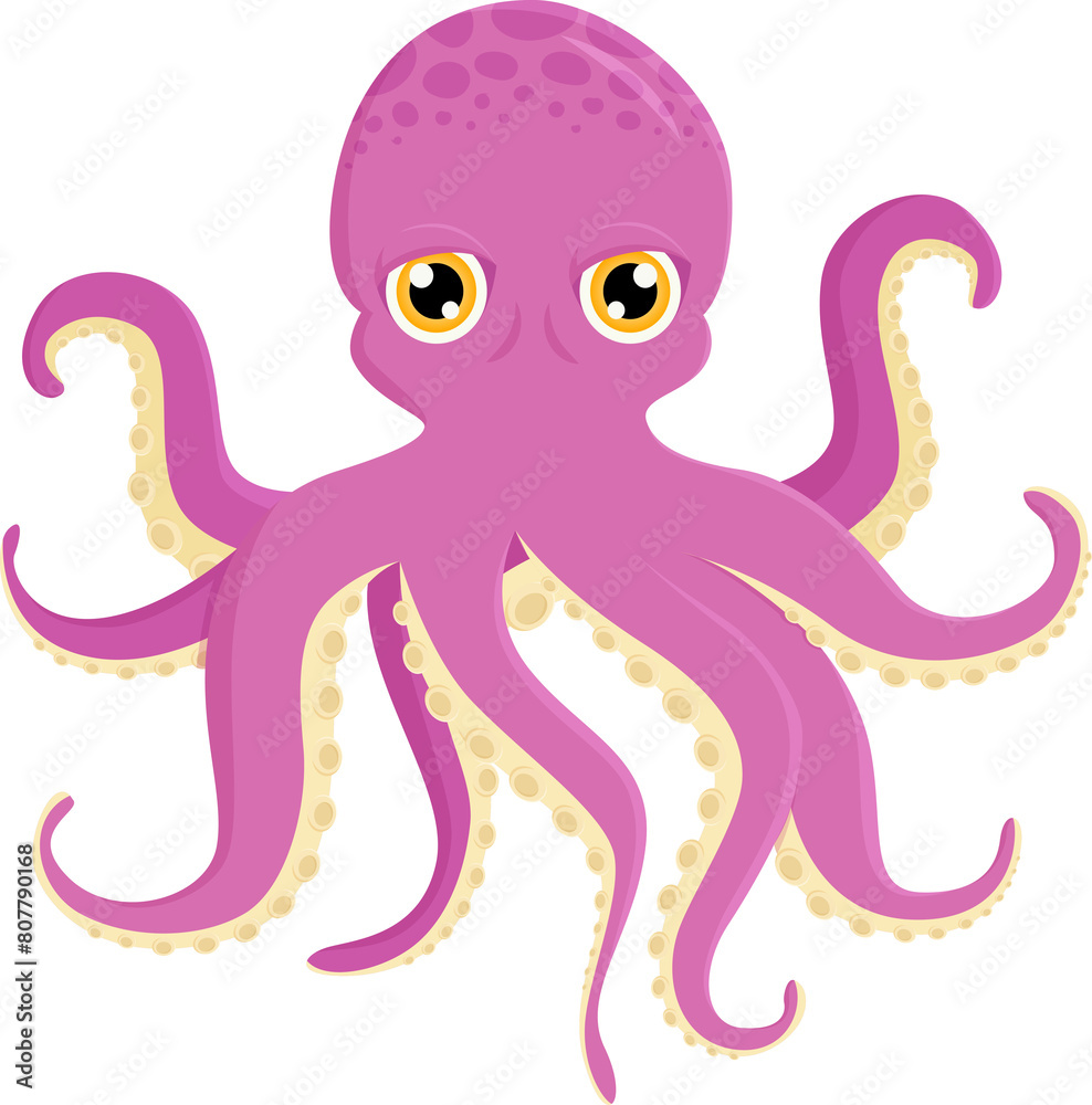 octopus cartoon isolate illustration design octopus cartoon isolate illustration design