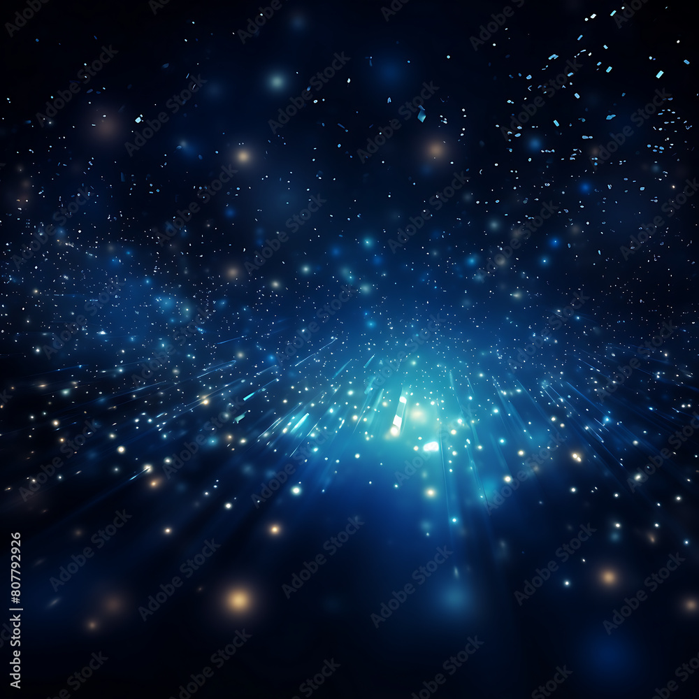 Fototapeta premium abstract blue background with glowing lines and particles. vector illustration.