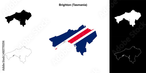 Brighton (Tasmania) outline map set