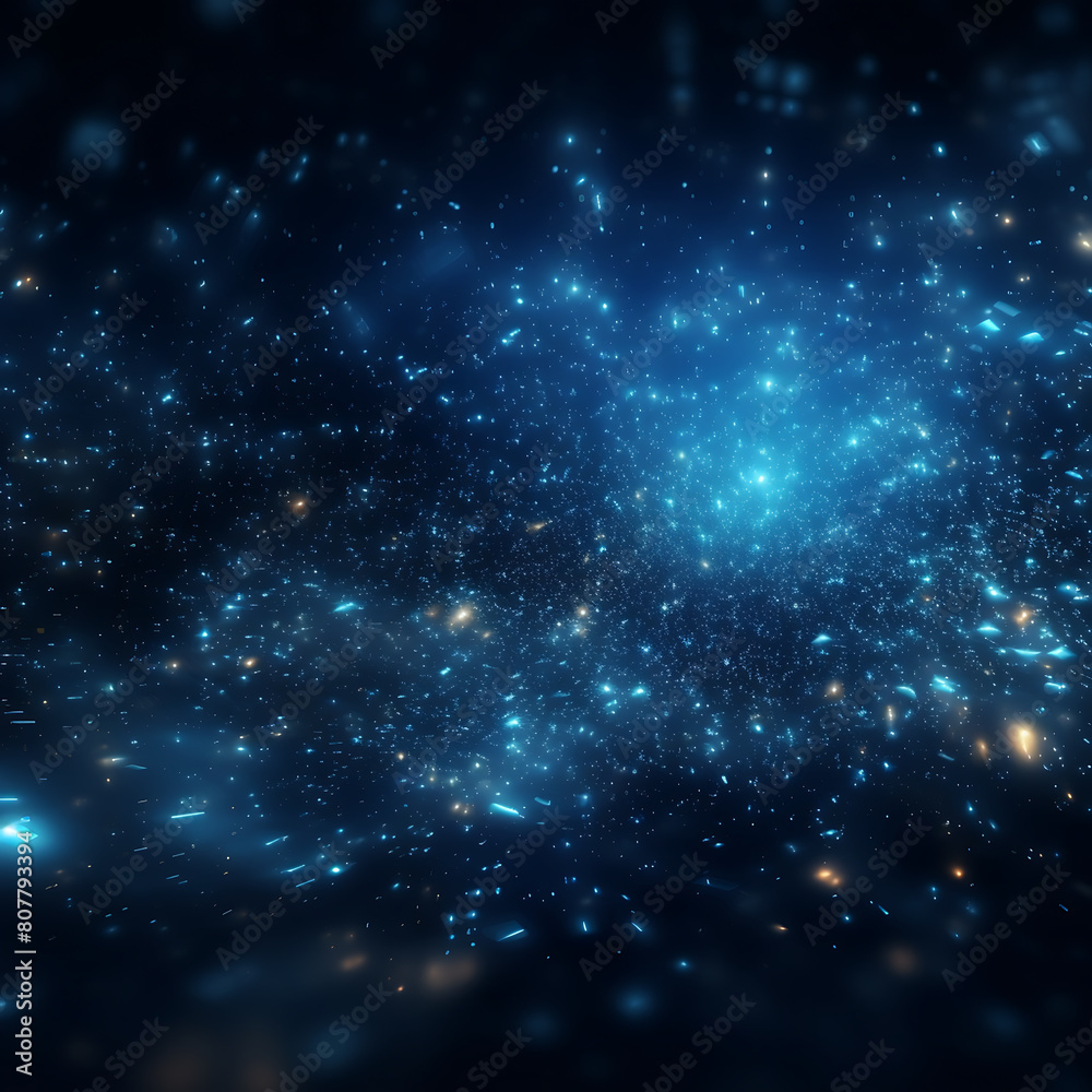 abstract blue background with glowing lines and particles. vector illustration.
