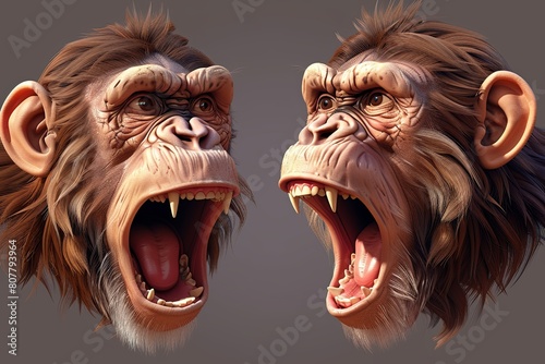 Dynamic Cartoon Characters: Playful Clipart with Exaggerated Expressions