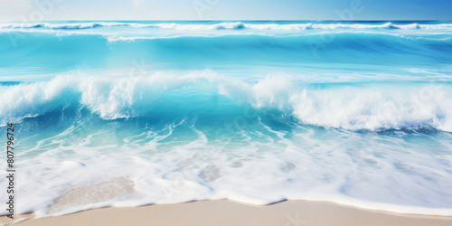 Ocean Waves on the beach and sunset