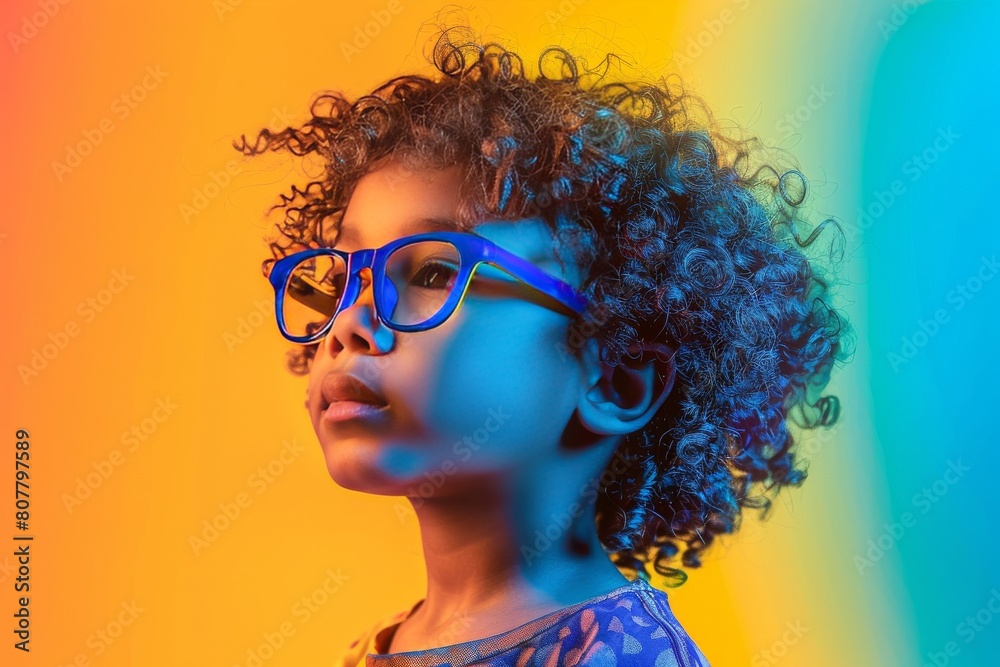 studio portrait of a child wearing glasses studio portrait of a child wearing glasses