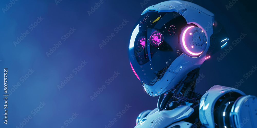 Fototapeta premium rendering of a futuristic droid robot showcasing advanced technology