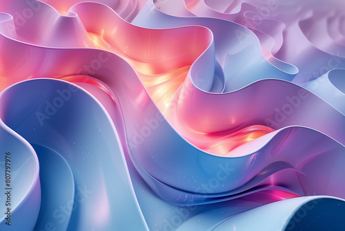 Wallpaper Mural Abstract illustration with waves, 3D illustration Torontodigital.ca