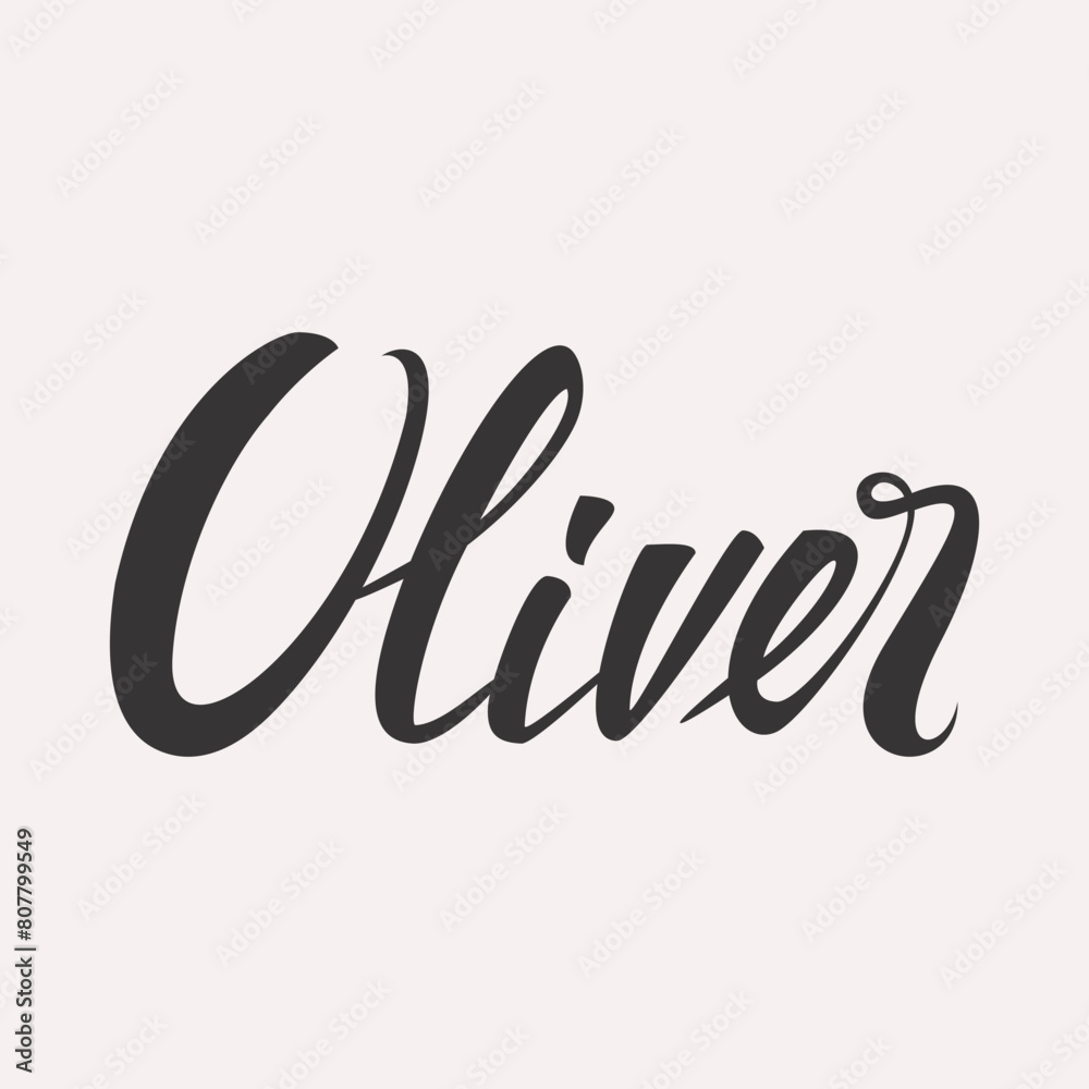 Oliver. English name handwritten inscription. hand drawn lettering. High quality calligraphy card. Vector illustration. Oliver. English name handwritten inscription. hand drawn lettering. High quality calligraphy card. Vector illustration.