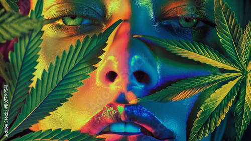 abstract ganja leaf background