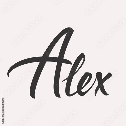 Alex English name greeting lettering card