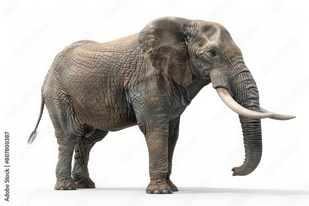 A beautiful animal 3D model isolated on a white background