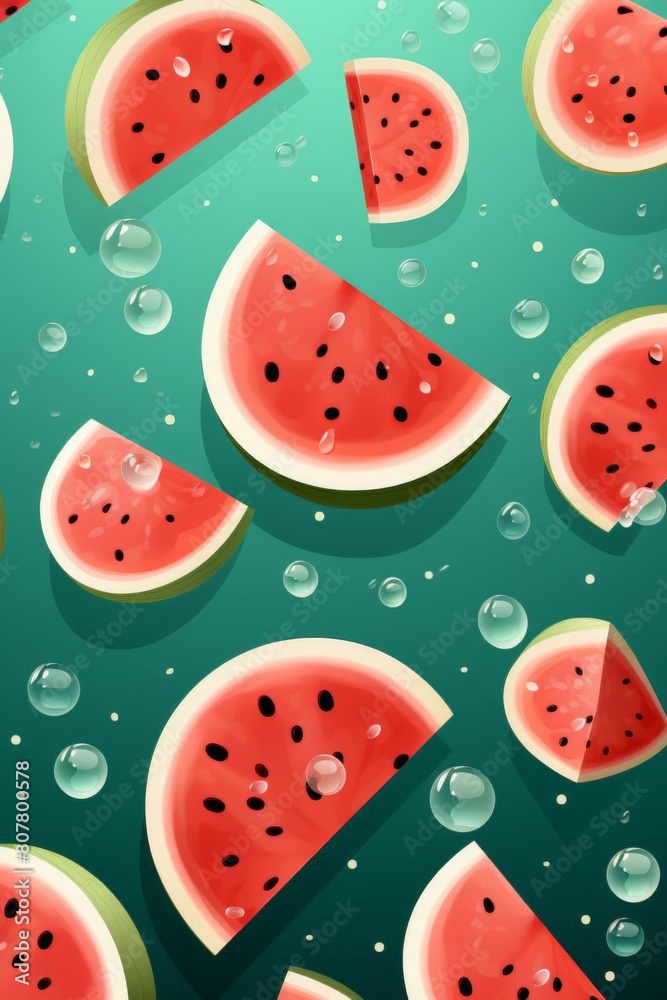 pattern of watermelon slices with soft colors