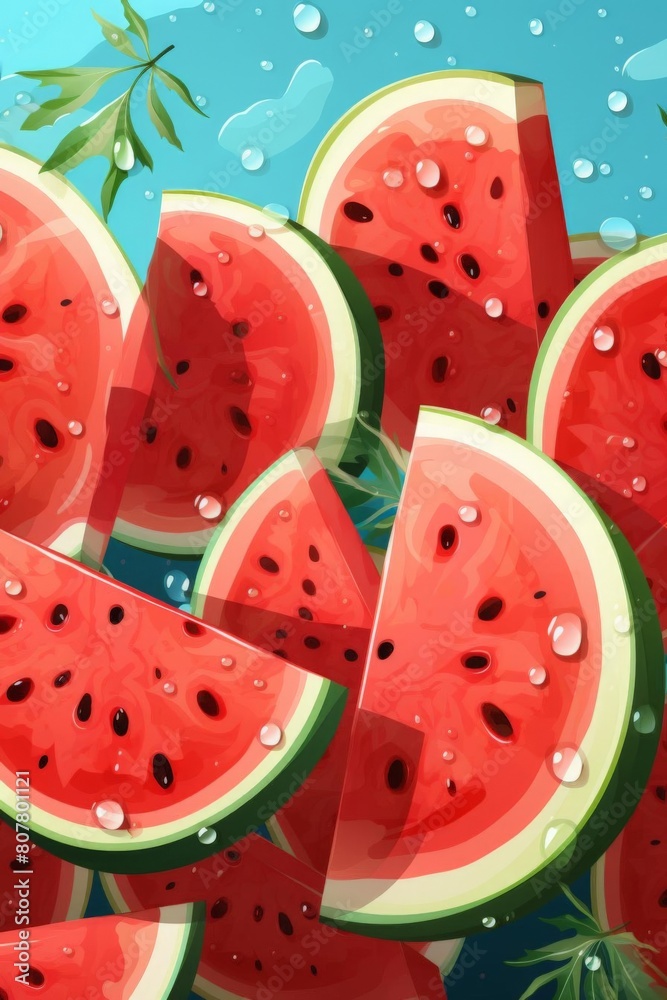 pattern of watermelon slices with soft colors pattern of watermelon slices with soft colors