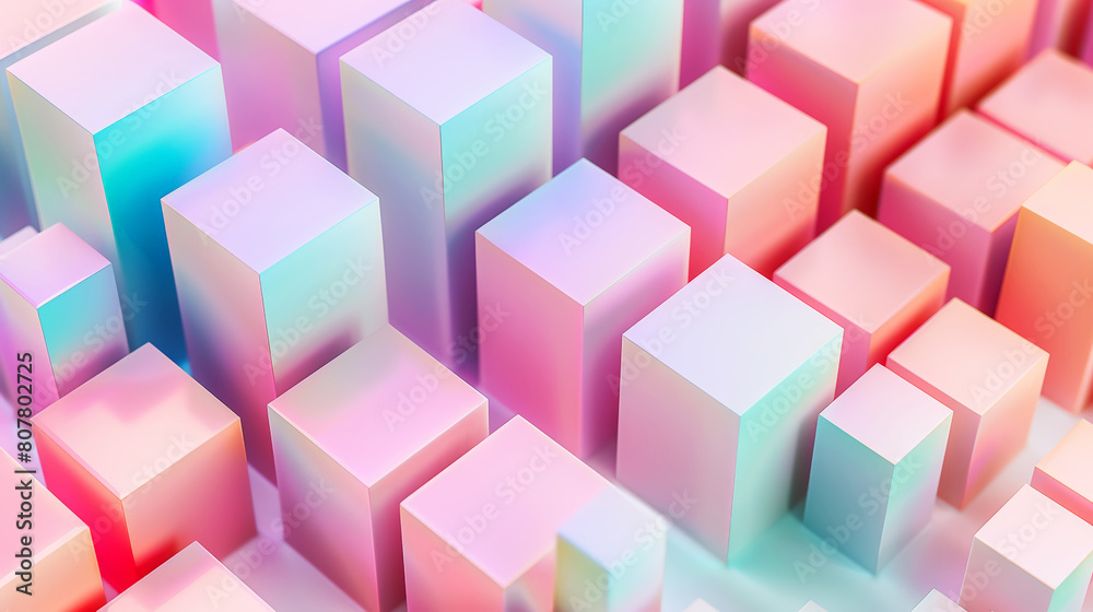 Digital style background with smooth 3D cubes, girly pastel colors, aesthetic business concept. Generative AI Digital style background with smooth 3D cubes, girly pastel colors, aesthetic business concept. Generative AI