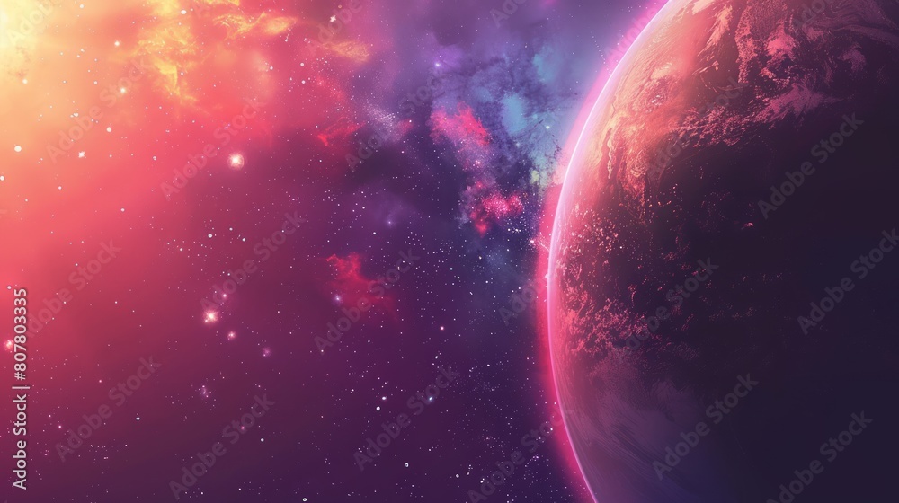 Fototapeta premium Planets and galaxy, science fiction wallpaper. Beauty of deep space. Earth and galaxy in space.