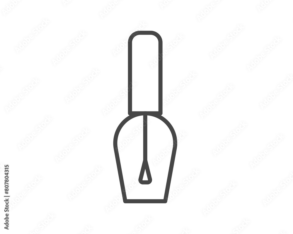 Linear vector graphic icons of beauty in the form of nail polish for manicure and pedicure. Linear vector graphic icons of beauty in the form of nail polish for manicure and pedicure.